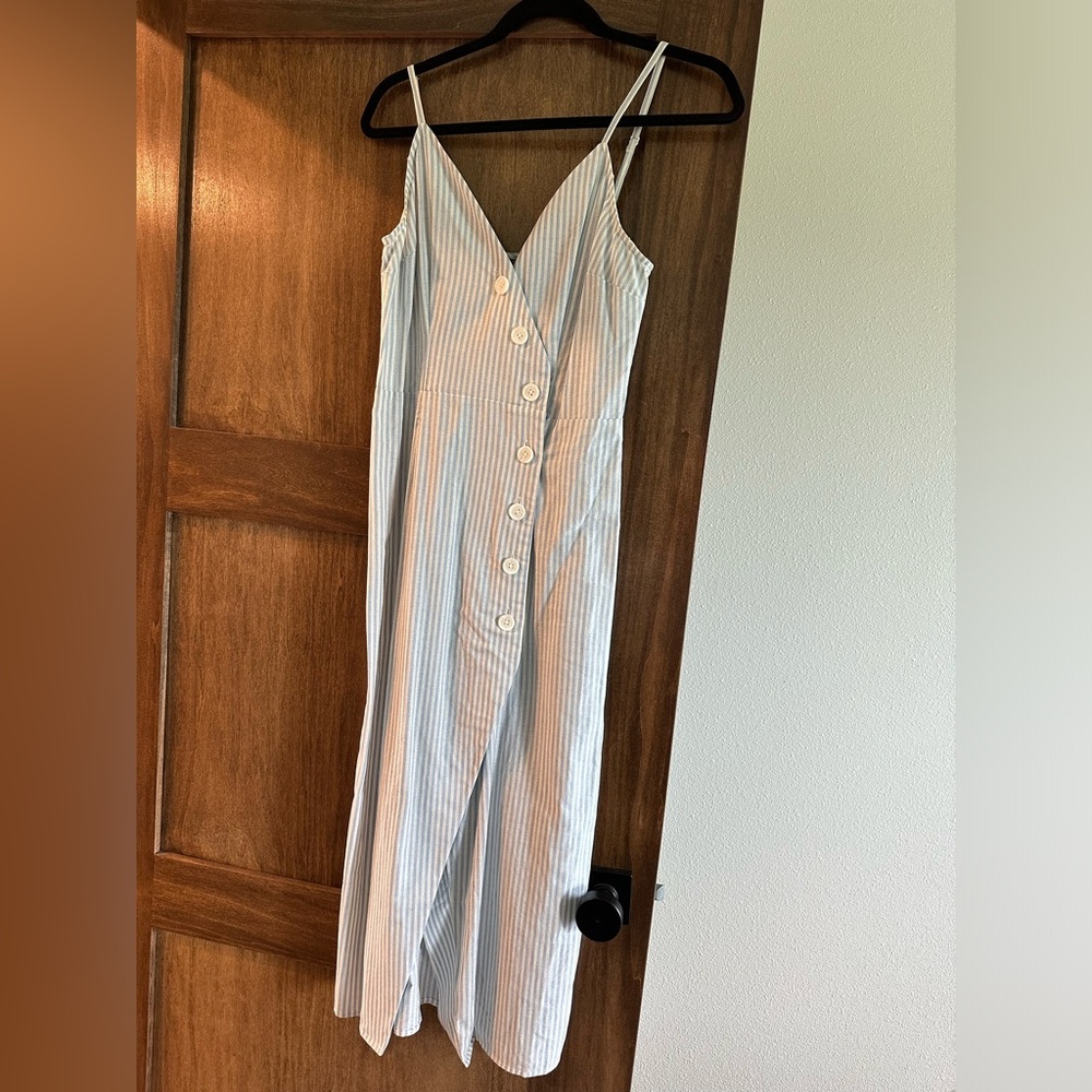 Long ankle length blue striped dress - NWT!!!